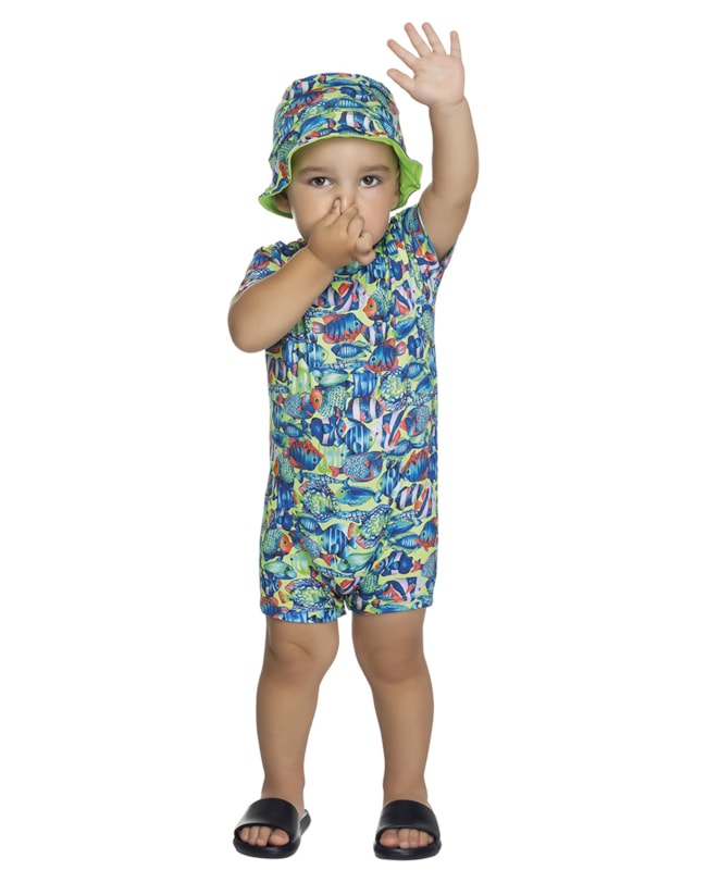 Conjunto de Praia Bebê Menino ReiRex com Chapéu-09644b9e-d271-4e19-b5de-815ab158ebea