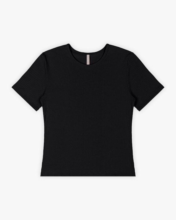 Conjunto Feminino Blusa e Cardigan Canelado - Cereja Rosa - Preto