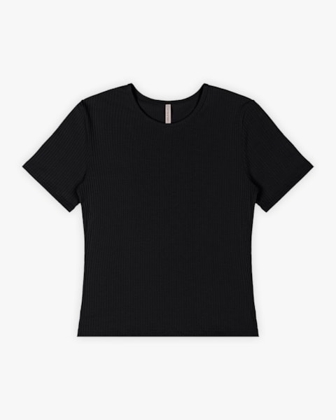 Conjunto Feminino Blusa e Cardigan Canelado - Cereja Rosa - Preto