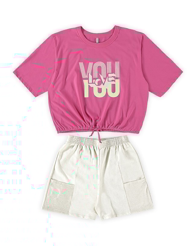Conjunto Feminino Blusa e Shorts Mãe e Filha - Cereja Rosa- Blossom P-32e0c8fa-89cf-4b27-a880-b1d7fb228bfb
