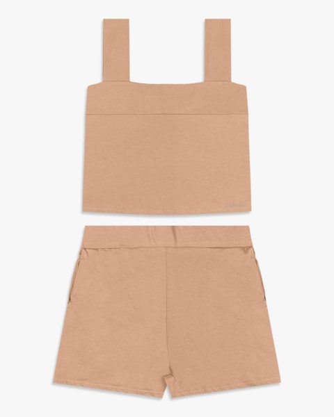 Conjunto Feminino em Malha Crepe - Cereja Rosa - Toffee