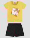 Conjunto Infantil Blusa com Estampa e Shorts Kely Kety Amarelo-17df35b4-18f2-4721-be7d-27a39e8bc748