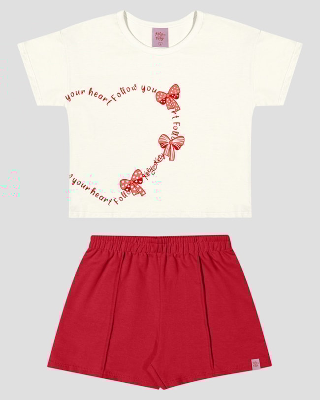 Conjunto Infantil Blusa com Estampa e Shorts Kely Kety Branco-f4345d27-4d99-4c78-98b3-61bff197e4db