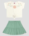 Conjunto Infantil Blusa e Saia com Estampa Floral Kely Kety Branco-c8c6aefc-d981-4264-8c15-6dc272d2613e