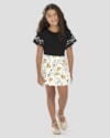 Conjunto Infantil Blusa e Saia Estampa Coração Kely Kety Preto-67c76421-774f-47ce-bde7-0a12bd6c3138