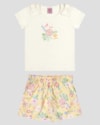 Conjunto Infantil Blusa e Short Estampado Kely Kety Branco-1792bb98-947f-41bb-b3a6-05d4ce35583e