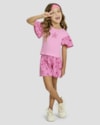Conjunto Infantil Blusa Manga Babado e Shorts Estampado - Kely Kety - Rosa-568c6ea5-e60e-4c6b-a3ca-34dabe5028b4