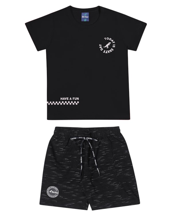 Conjunto Infantil Camiseta e Bermuda Menino ReiRex
