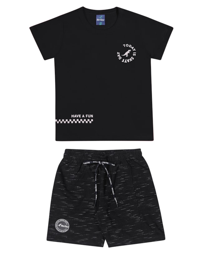 Conjunto Infantil Camiseta e Bermuda Menino ReiRex-62120d9c-4ca4-4c6b-b91a-f495a57f5328