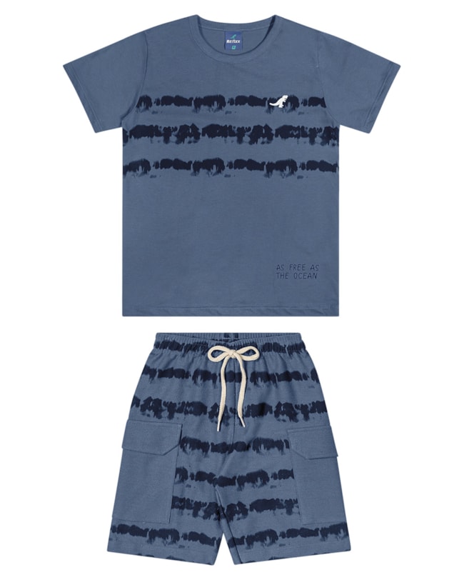 Conjunto Infantil Camiseta e Bermuda Menino ReiRex-0d359df9-19f7-4d30-8e9d-6656e802d01d