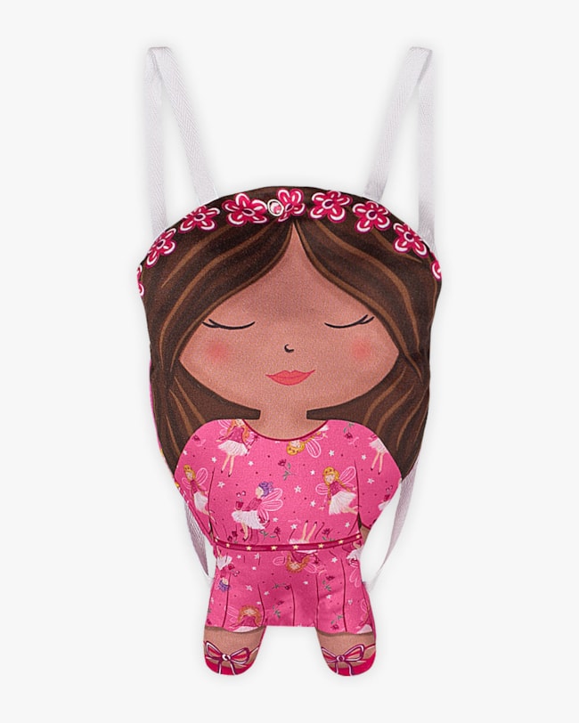 Conjunto Infantil com Vestido e Bolsa Boneca Estampa Fada- Kely Kety - Rosa-dfd255d7-82ee-40b5-8405-b18f3488c15a