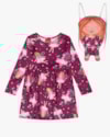 Conjunto Infantil com Vestido e Bolsa Boneca Estampa Fada- Kely Kety - Roxo-9c042072-8367-4add-bcad-67a36a8f7768