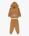 Conjunto Infantil em Moletom com Pelo Teddy - ReiRex - Marrom-984b44da-7e9a-4147-8850-9038429b244f