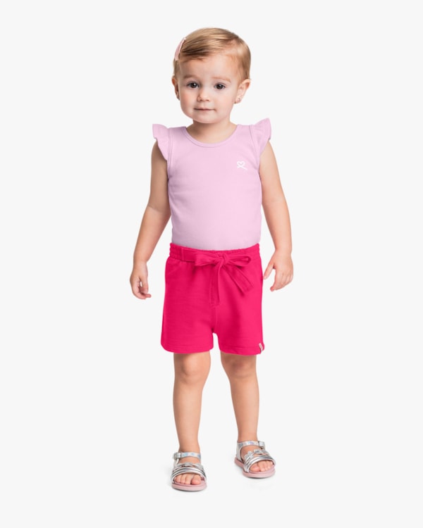 Conjunto Infantil Feminino Blusa com Babado e Shorts - Kely Kety - Astral
