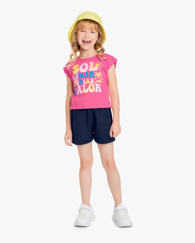 Conjunto Infantil Feminino Blusa com Estampa e Shorts - Kely Kety - Blossom-2f3b962a-b111-4665-a94b-9dd550179307