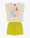 Conjunto Infantil Feminino Blusa com Estampa e Shorts - Kely Kety - Mescla-b7be0889-3cc4-4de6-b663-d1d8ececc8ea