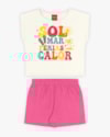 Conjunto Infantil Feminino Blusa com Estampa e Shorts - Kely Kety - Natural-e4fb6c5b-85ee-4049-97a8-eb01db93ab91