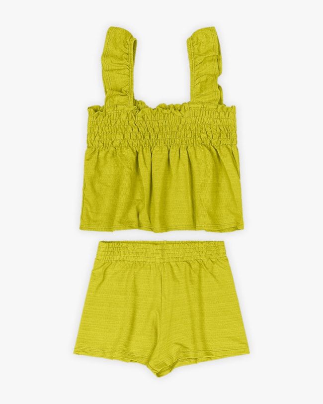 Conjunto Infantil Feminino Blusa com Latex e Shorts - Kely Kety - Aspargos-b69d9509-735c-4706-b197-67d6dfa1b373