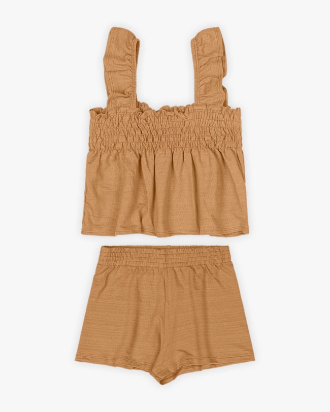 Conjunto Infantil Feminino Blusa com Látex e Shorts - Kely Kety - Capim Dourado-e545f27f-8f00-4904-870e-64faa2282bbc
