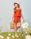 Conjunto Infantil Feminino Blusa com Látex e Shorts - Kely Kety - Carrot-84d647a3-55ea-4d87-b127-d75ae1389940