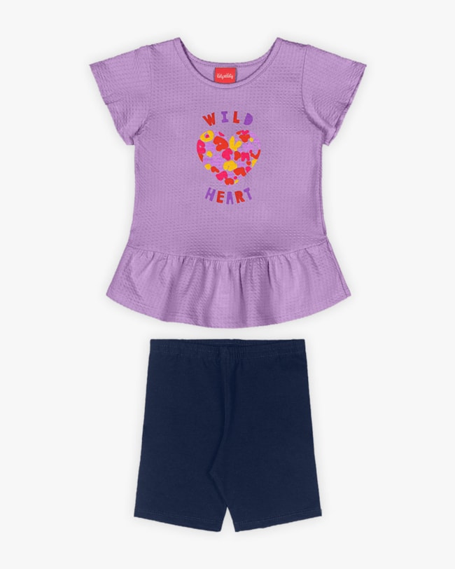 Conjunto Infantil Feminino Blusa e Bermuda Ciclista - Kely Kety - Sinfonia-e1097e0e-6271-49ce-b97e-6103856c441e
