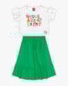 Conjunto Infantil Feminino Blusa e Saia Midi - Kely Kety - Off White-2d171364-87ae-45bf-9ad3-67ff5c8cb9d8