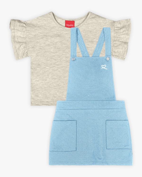 Conjunto Infantil Feminino Blusa e Salopete - Kely Kety - Mescla