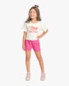Conjunto Infantil Feminino Blusa e Shorts com Bolsos - Kely Kety - Natural-ae5c5794-283a-4117-bfc7-c61bdb3c43f1