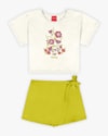 Conjunto Infantil Feminino Blusa e Shorts-Saia - Kely Kety - Natural-47034e5d-8258-4ef4-a7c4-e452f1720e80