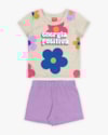 Conjunto Infantil Feminino Blusa Estampada e Shorts - Kely Kety - Mescla-06c68103-9352-4b39-8818-60061339a638