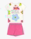 Conjunto Infantil Feminino Blusa Estampada e Shorts - Kely Kety - Natural-ac126974-2952-4ed9-84f6-13170fd8e70d