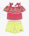 Conjunto Infantil Feminino Blusa Ombro a Ombro e Shorts - Kely Kety - Rosa-265403b1-fe39-4c05-8889-73c2e403de56