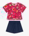 Conjunto Infantil Feminino com Babados - Kely Kety - Cherry-a459cd97-3bcd-4481-ab38-63c77d24cc2f