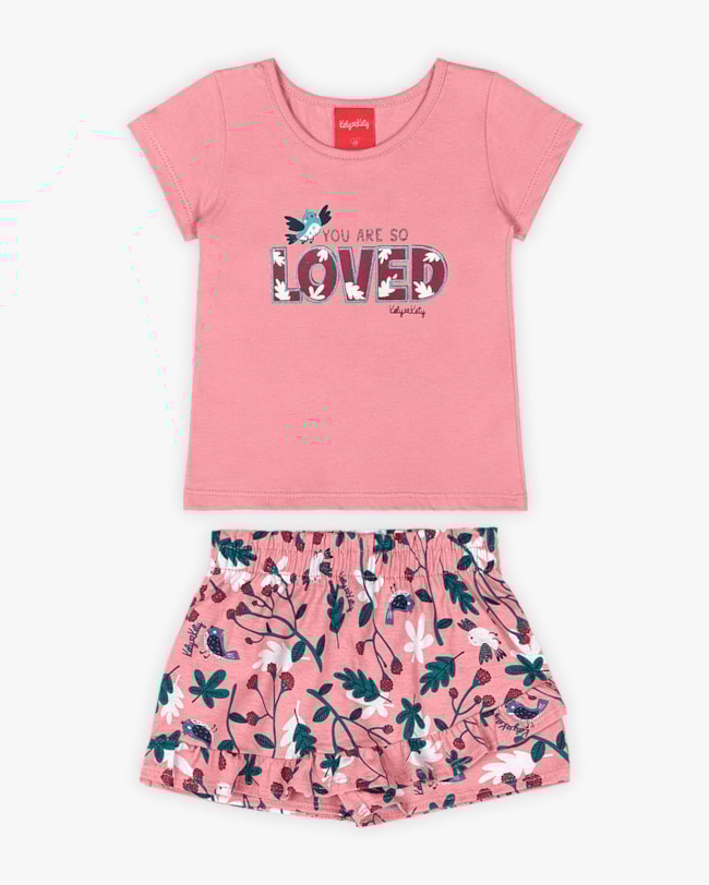 Conjunto Infantil Feminino com Blusa e Saia - Kely Kety - Bala de Goma-36ae49ea-6c85-4351-bd1d-47a77043e92d
