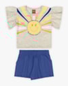 Conjunto Infantil Feminino com Estampa Sol - Kely Kety - Mescla-53ec238c-aab8-4508-95b1-68941cb571fe