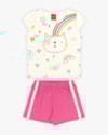 Conjunto Infantil Feminino Estampa Gatinho - Kely Kety - Natural-9b451011-b978-40a4-a6c4-24510139750b
