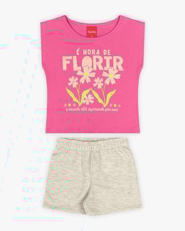 Conjunto Infantil Feminino Estampa Hora de Florir - Kely Kety - Blossom
