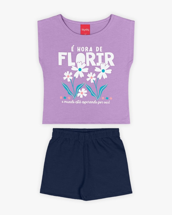 Conjunto Infantil Feminino Estampa Hora de Florir - Kely Kety - Sinfonia