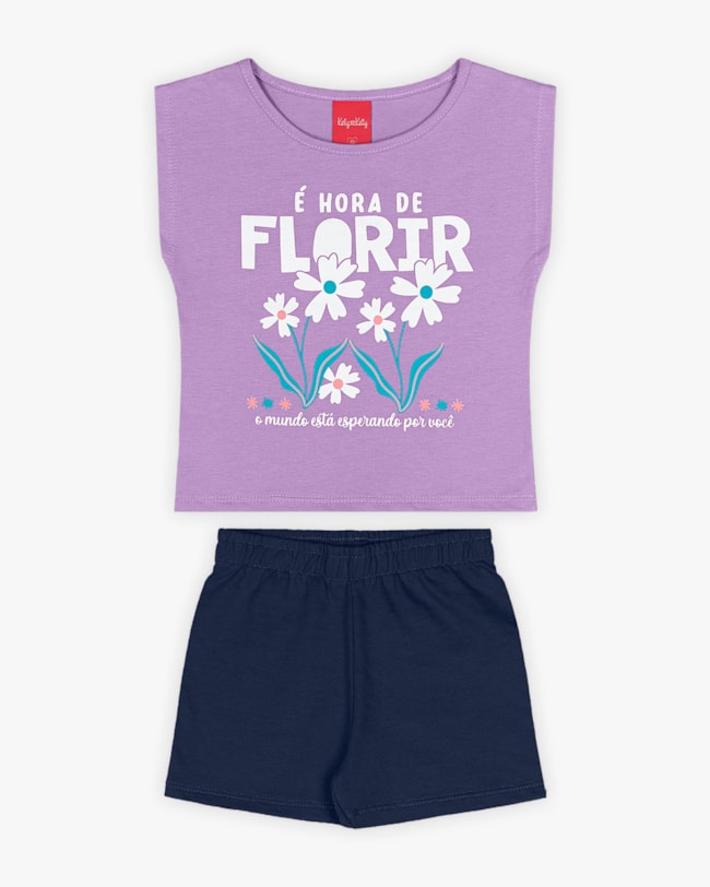 Conjunto Infantil Feminino Estampa Hora de Florir - Kely Kety - Sinfonia-5c5c7b43-e5c7-43ef-a292-56467bf19975