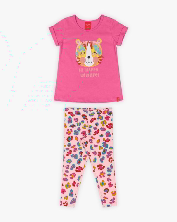 Conjunto Infantil Feminino Estampa Oncinha - Kely Kety - Blossom