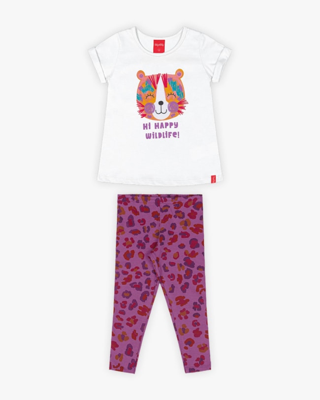 Conjunto Infantil Feminino Estampa Oncinha - Kely Kety - Branco-a257d660-2c91-4b27-ae05-15c5ce35c2cc