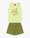 Conjunto Infantil Feminino Regata Cut Out e Shorts - Kely Kety - Matcha-841a873c-e697-4cc7-bdd0-a4c56dcaf58a