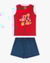 Conjunto Infantil Feminino Regata Cut Out e Shorts - Kely Kety - Tomato-d78ac09a-78df-4bd0-9073-ee629ce9b6c0