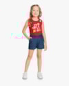 Conjunto Infantil Feminino Regata Cut Out e Shorts - Kely Kety - Tomato-30bcebe2-a3c6-4929-a62a-9b4bb3bb75df