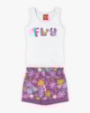Conjunto Infantil Feminino Regata e Shorts Estampado - Kely Kety - Branco-1578062a-079e-40f5-a321-ef7ea420fca3
