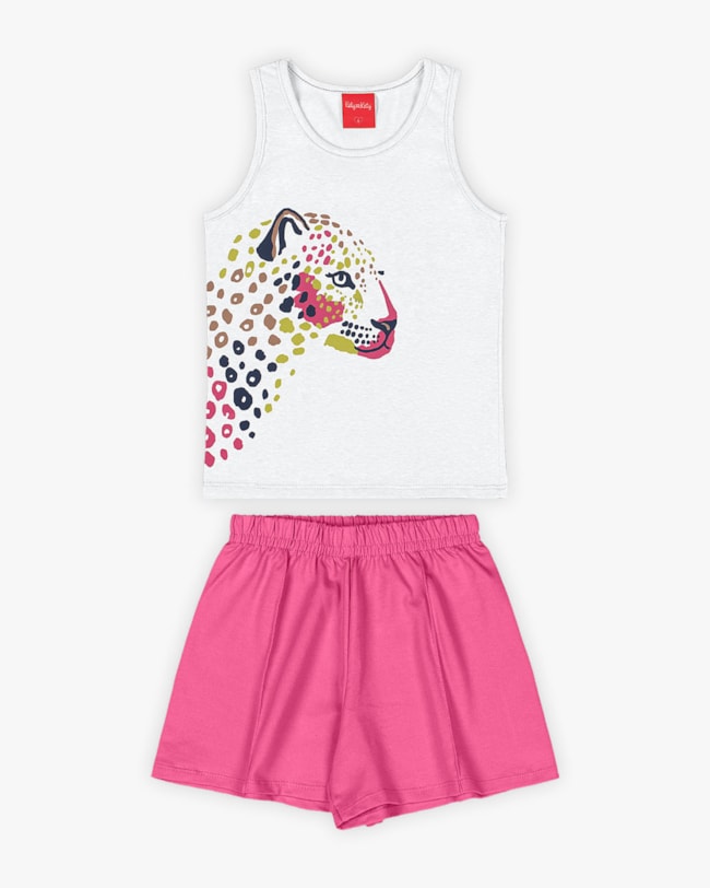 Conjunto Infantil Feminino Regata e Shorts - Kely Kety - Branco-bbd1501e-adda-4288-9640-d8cded42a558