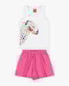 Conjunto Infantil Feminino Regata e Shorts - Kely Kety - Branco-2d40d21c-384f-40b2-a059-132c19427efa