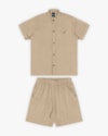 Conjunto Infantil Masculino Camisa e Bermuda em Viscose Linho - ReiRex - Caqui-13f8cac0-6495-4a8e-97c0-3a150b0db2db