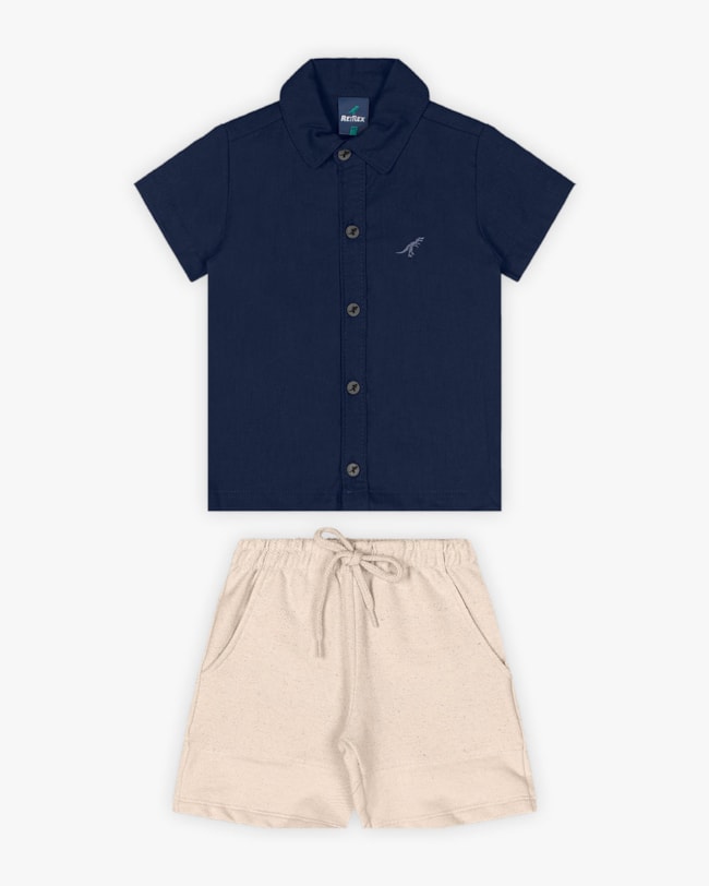 Conjunto Infantil Masculino Camisa e Bermuda - ReiRex - Noturno-da8b39aa-1a90-4f5b-b889-21790370dcaf