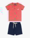 Conjunto Infantil Masculino Camisa Gola Padre e Bermuda - ReiRex - Lagosta-e9d1b25f-e27b-49b2-8c00-e3ab92590a29